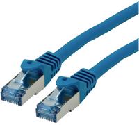 ROLINE Cordon LAN Cat 6A - Component Level - Câble réseau S/FTP Ethernet avec connecteur RJ45 - bleu 2 m
