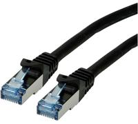 ROLINE Cordon LAN Cat 6A - Component Level - Câble réseau S/FTP Ethernet avec connecteur RJ45 - noir 1 m