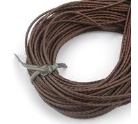Cordon Rond en Cuir, Cordons en Cuir Multicolores de 3 à 6 mm, 2 mètres, for la création Bijoux et Le Bricolage(Dark Coffee,5mm 2meters)