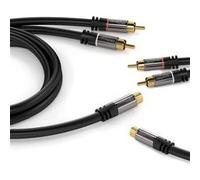 Cordon S-VHS HQ 1YC + 2 RCA Mâles - 1YC + 2 RCA Mâles Longueur 3 Mètres