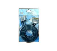 Cordon S-VHS vidéo Haute Qualité 1 Péritel Mâle - 1YC + 2 RCA Mâles 3 m