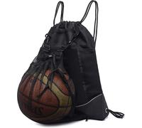Cordon Sac À Dos De Basketball Sac À Dos Sport Pour Homme Femme Garçons Filles, Pliable Sac De Foot Pour Football Sac De Sport Avec Ball Filet Sac Enfant Pour Volley-Ball Baseball Yoga, Noir [L302]