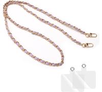 Cordon Sac À Main En Pu Cuir Aluminium Lanière Universelle Longue Dragone Anti-Perte Bandouliere Longue,Chaine Telephone Portable Tour Cou Avec 2 Patch Rechange De Plupart Des Smartphones.[K193]