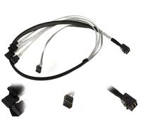 Cordon SAS MiniSAS SFF-8643 vers 4 ports SATA avec connecteur Sideband - 100 cm