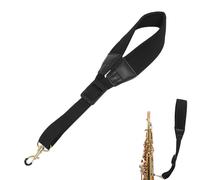 Cordon Saxophone - Nylon Métal Cuir 37.5-46.5cm | Courroie Cou Véritable | Support Épaule avec Crochet pour Concert Scène Jouer Transport Clarinette Hautbois Basson Accessoire