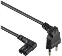 Goobay Câble alim. 97350 prise EU type C coudée double femelle C7 coudée 2,0 m noir