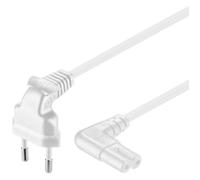 Cordon secteur bipolaire coudé / coudé 90° - 5 m