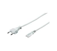 Cordon secteur - Blanc - Universel - 2.5A - 1.5m - Pour magnétophones et magnétoscopes