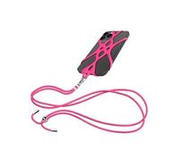 Cordon Smartphone avec Silicone Universel Extensible Réglable 90cm rose fuschia