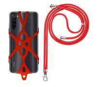 Cordon Smartphone avec Silicone Universel Extensible Réglable 90cm Rouge