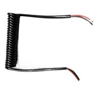 Cordon spiral à ressort， Câble extensible en polyuréthane à 2 noyaux, équipement de fil téléphonique d'ascenseur, bobine rétractable de connexion évolutive(Stretch 3.75 Meters)