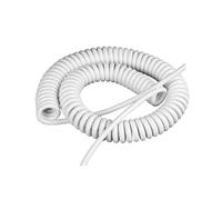Cordon spiral à ressort， Câble extensible en spirale à 3 noyaux et 2 noyaux, cordon d'alimentation blanc, fil à ressort, bobine rétractable(2 Core 13AWG,Line length 7.5 meter)