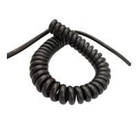 Cordon spiral à ressort， Cordon d'alimentation extensible noir à 2 noyaux, fil télescopique à ressort, câble en spirale, bobine rétractable(2 core 24AWG,Line length 5 meter)