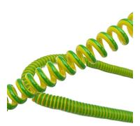 Cordon spiralé à ressort Câble à ressort de terre jaune-vert extensible télescopique en spirale 1 noyau 9 m 7-20AWG(15AWG)