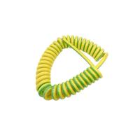 Cordon spiralé à ressort Câble extensible en spirale enroulé fil de terre télescopique 3m 6m 60cm jaune-vert 7-20 AWG(18AWG 0.75mm2)