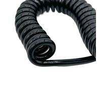 Cordon spiralé à ressort Câble spiralé enroulé de 1,2 m, cordon d'alimentation droit rétractable de 2,5 m, plusieurs tailles AWG(15AWG)