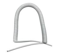 Cordon spiralé à ressort Rallonge enroulée for sèche-cheveux, 2 cœurs, blanc, plusieurs tailles, extensible de 3 mètres(0.3mm2)