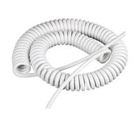 Cordon spiralé à ressort Spirale Enroulée 2 Noyaux 22AWG 0.3mm² Cordon D'alimentation Blanc 2.5-7.5m(2.5meters)