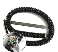 Cordon spiralé rétractable, ² 5m/10m escamotable de la corde 0.15mm/10m ressort câble secteur enroulé par 25 noyaux à 2.5m/5m