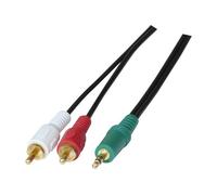 exertis Connect - Câble audio - mini-phone stereo 3.5 mm mâle pour RCA x 2 mâle - 1.8 m - noir