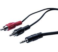 Cordon stéreo Jack 3.5 mm vers 2 x RCAM noir - 3 m