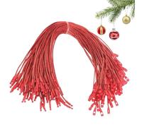 Cordon Suspension Pour Ornements De Noël 200 pièces liens fixation festifs | Ficelle Précoupée pour Ornement Cheminée Fenêtre Salle de Classe Mariage Artisanat Couronne Fête Festival Rouge