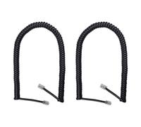 Cordon Telephone,Cable Telephone Fixe Noir,Câble pour combiné de téléphone,Câble spiralé RJ9 de 1 à 3 m de Long déroulé(Lot de 2)