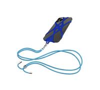Cordon Téléphone Tour du cou Réglable 90cm avec Attache en Silicone Bleu