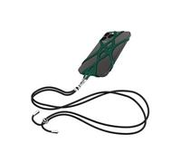 Cordon Téléphone Tour du cou Réglable 90cm avec Attache en Silicone Vert foncé