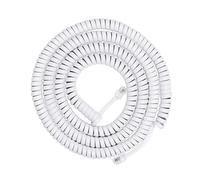 Cordon téléphonique Fixe déroulé/enroulé, combiné téléphonique Fixe RJ11/RJ9, câble de Ligne RJ9 4P4C, Accessoire téléphonique 2 m/3 m(2M,White)