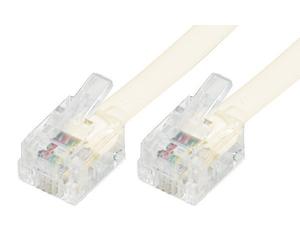 Cordon téléphonique RJ11 / RJ11 ivoire - 7 m