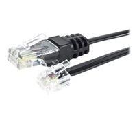Cordon téléphonique RJ11 / RJ45 noir - 2 m