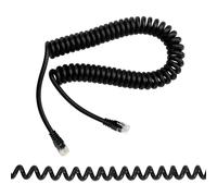 Cordon téléphonique RJ12, câble téléphonique droit câblé 6P6C mâle-mâle, câble à ressort rétractable (1,5 m/4,92 pi),