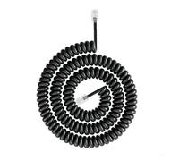 Cordon téléphonique spiralé H7BE RJ9 RJ11 4P4C for combiné téléphonique Fixe, appels clairs(Black 2 Meters)