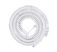 Cordon téléphonique spiralé H7BE RJ9 RJ11 4P4C for combiné téléphonique fixe, appels clairs(White 2 meters)