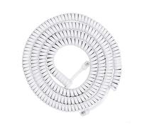 Cordon téléphonique spiralé H7BE RJ9 RJ11 4P4C for combiné téléphonique Fixe, appels clairs(White 2 Meters)