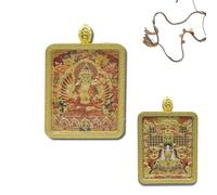 Cordon Tibétain Tressé Thangka-Halskette Pendentif Huit Gardiens du Zodiaque Boîte Cadeau Pendentif Thangka, Porter un Cordon Tressé à la Main, Thangka Représentant l'art Religieux (Style 1)
