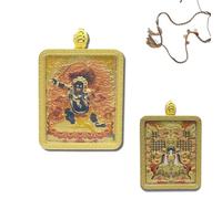 Cordon Tibétain Tressé Thangka-Halskette Pendentif Huit Gardiens du Zodiaque Boîte Cadeau Pendentif Thangka, Porter un Cordon Tressé à la Main, Thangka Représentant l'art Religieux (Style 5)