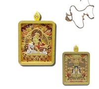 Cordon Tibétain Tressé Thangka-Halskette Pendentif Huit Gardiens du Zodiaque Boîte Cadeau Pendentif Thangka, Porter un Cordon Tressé à la Main, Thangka Représentant l'art Religieux (Style 6)
