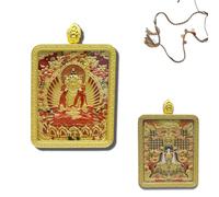Cordon Tibétain Tressé Thangka-Halskette Pendentif Huit Gardiens du Zodiaque Boîte Cadeau Pendentif Thangka, Porter un Cordon Tressé à la Main, Thangka Représentant l'art Religieux (Style 7)