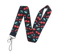 Cordon tour de cou avec boucle de sécurité pour porte-badge, clés, cartes d'étudiant, téléphones portables (couleur : cerise 2, taille : 45 cm)