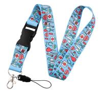 Cordon tour de cou avec boucle détachable, cordon tour de cou pour badge d'identification, clés, téléphone portable(A30)