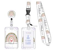 Cordon tour de cou avec étui de protection en PVC imperméable et rétractable pour carte d'affaires, réunion, événement d'entreprise, propriétaire de cartes avec rouleau rétractable