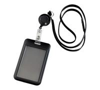 Cordon tour de cou avec porte-cartes, porte-badge rétractable en ABS avec protections de cartes à glissement rapide, résistant à l'eau