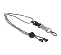 Cordon Tour de Cou Badge Noir en Polyester Boucle Métal | Sécurité à Rupture Automatique, Boucle Détachable, Accès Rapide aux Cartes et Porte-clés, Usage Extérieur