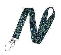 Cordon tour de cou, cordons personnalisés avec boucle de sécurité, pour porte-badge d'identité, clés, permis de travail, téléphones portables (couleur : circuit 2, taille : 45 cm)