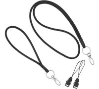 Cordon Tour De Cou, Lanière Et Lanyard Dragonne Poignet, 2pcs Nylon Cou Cordon Avec Fermoir Mousqueton Tournant, Lanyard Pour Porte-Badge,Clés,Appareils Photo (Bleu Foncé)