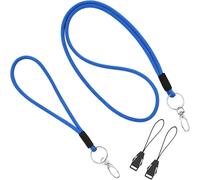 Cordon Tour De Cou, Lanière Et Lanyard Dragonne Poignet, 2pcs Nylon Cou Cordon Avec Fermoir Mousqueton Tournant, Lanyard Pour Porte-Badge,Clés,Appareils Photo (Bleu Foncé)