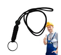 Cordon tour de cou réglable pour clés, sangle en paracorde avec clip en métal | Collier en paracorde tressé robuste pour les activités de plein air et un usage quotidien, Noir , Siehe Beschreibung