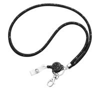 Cordon tour de cou rétractable for carte d'identité, porte-badge, téléphone portable, cordon anti-perte, cordon for clés, carte, porte-clés universel en(Black)